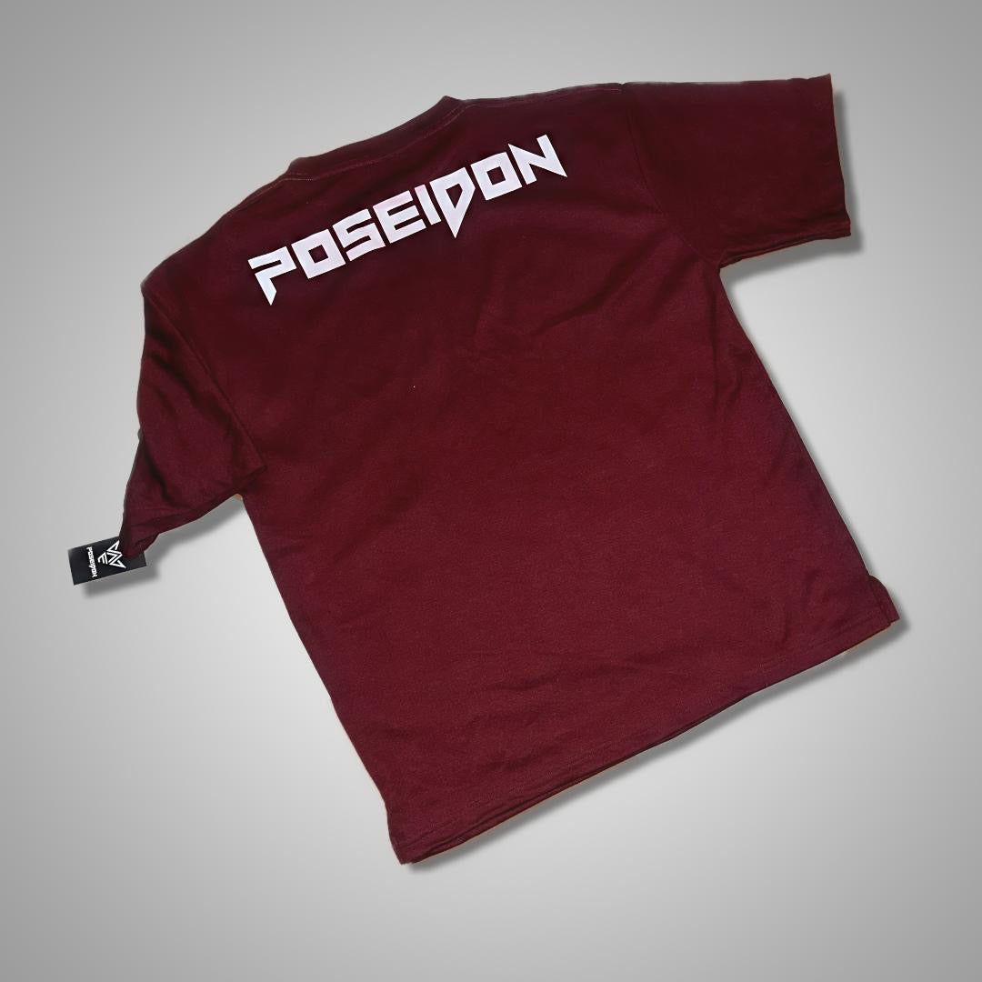 POSEIDON Playera Oversize Vino para Gym